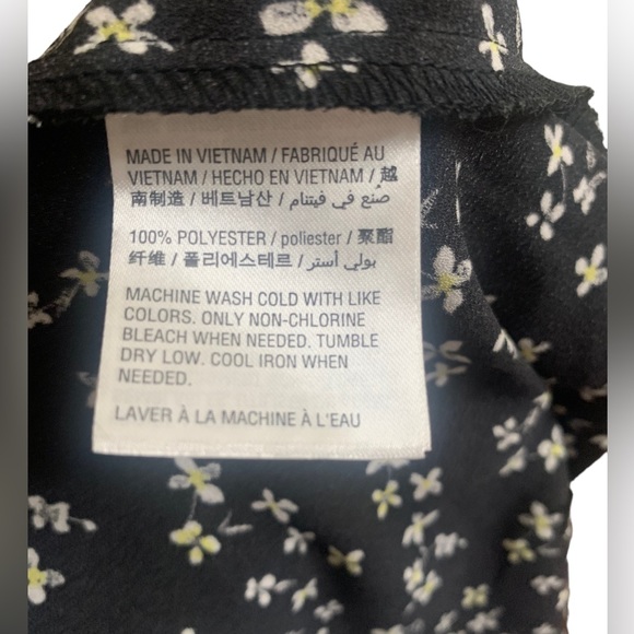 Bar III A-line Midi Skirt Black Yellow White Floral Women’s Size 2 Y2K - Picture 6 of 7